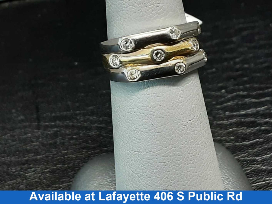 Women's Ring - Tricolor Gold 14k (.585) 6.8 grams Size 6