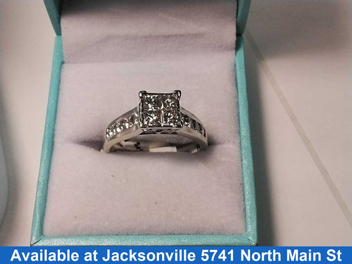 Ring - Engagement Set - White Gold 14k (.585) 5.4 grams Size 9.5