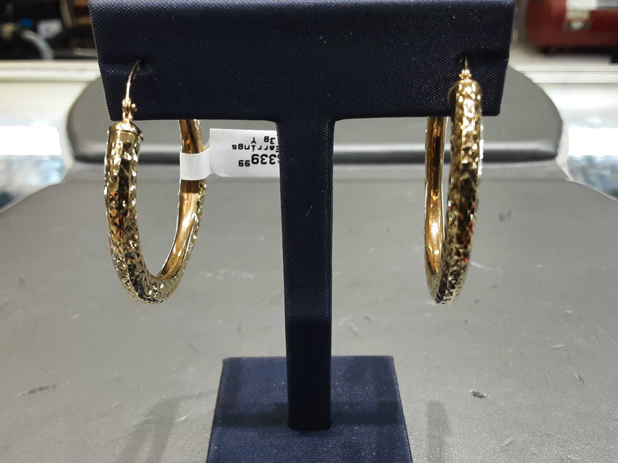 Hoop Earrings - Yellow Gold 10k (.417) 3.3 grams