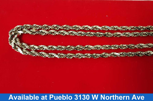 Diamond Cut Rope Chain - Yellow Gold 14k (.585) 12.4 grams 22 inch