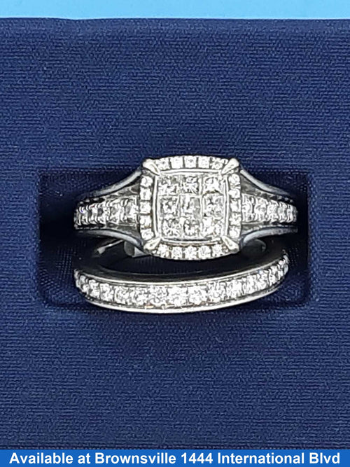 Ring - Engagement Set - White Gold 14k (.585) 9.2 grams Size 6