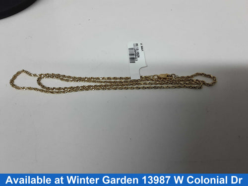 Rope Chain - Yellow Gold 10k (.417) 3.7 grams 16 inch