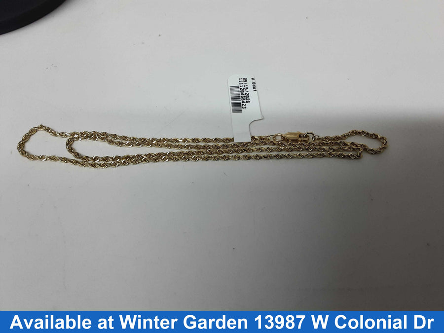 Rope Chain - Yellow Gold 10k (.417) 3.7 grams 16 inch