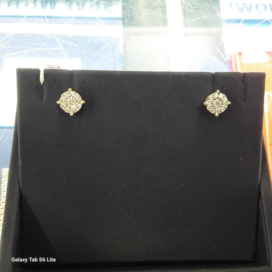 Double Stud Earring - Yellow Gold 14k (.585) 2.1 grams