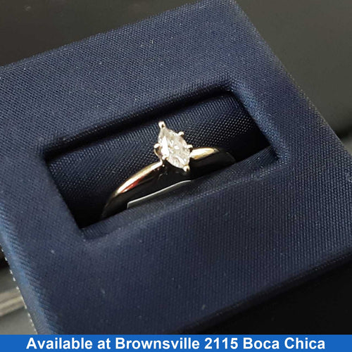 Women's Ring - Solitaire - White Gold 14k (.585) 2 grams Size 7.5
