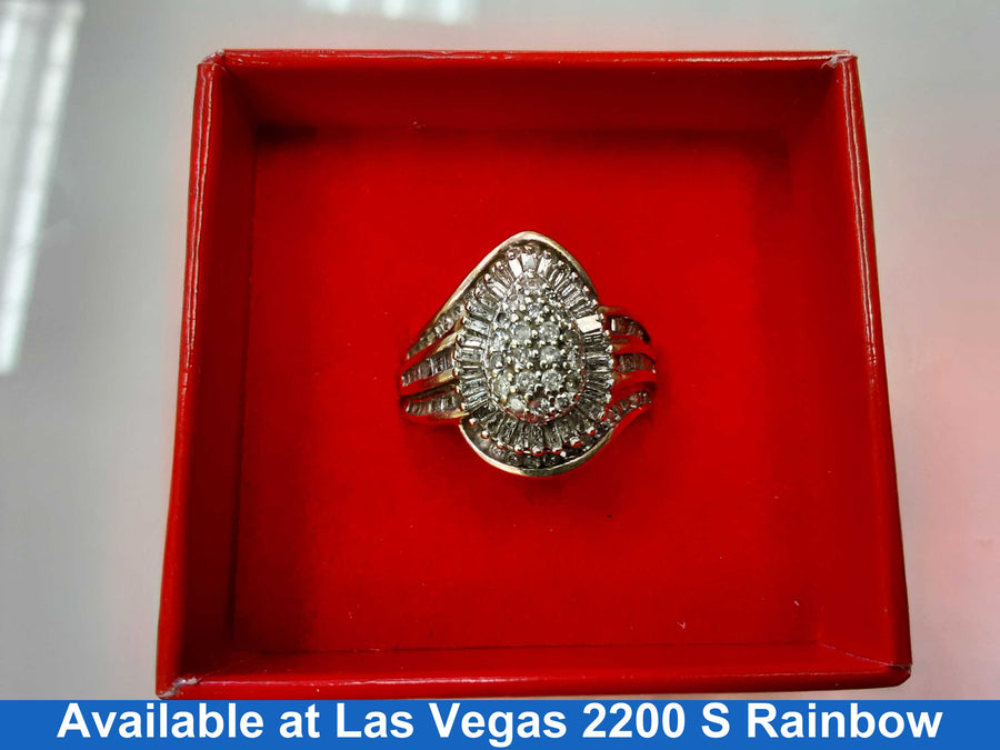 Women's Ring - Yellow Gold 10k (.417) 5.2 grams Size 20