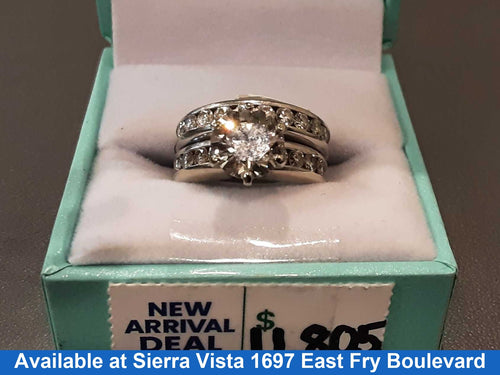 Ring - Engagement Set - White Gold 14k (.585) 11.2 grams Size 6