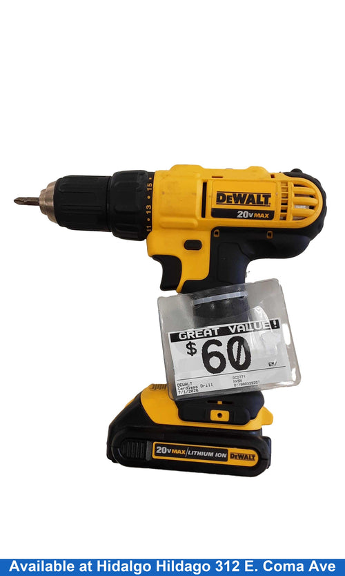 Dewalt Dcd771 Yellow Cordless Standard Drill