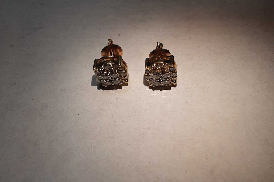 Double Stud Earring - Yellow Gold 10k (.417) 2.9 grams