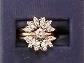 Ring - Engagement Set - Yellow Gold 14k (.585) 3.6 grams Size 6.5