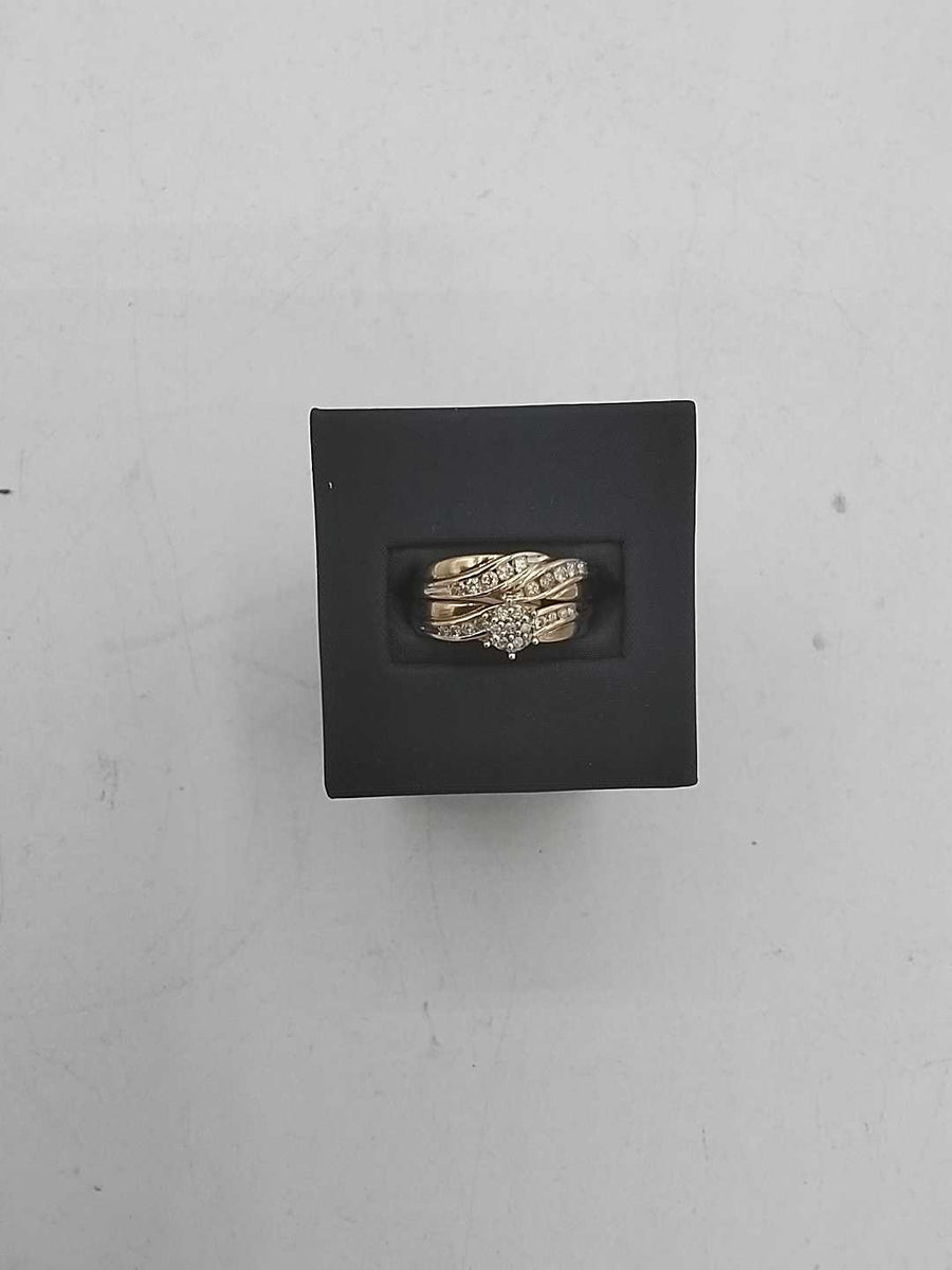 Ring - Engagement Set - Yellow Gold 10k (.417) 4.7 grams Size 8.5