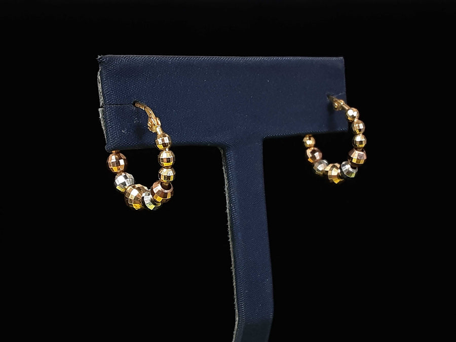 Hoop Earrings - Tricolor Gold 14k (.585) 3.2 grams