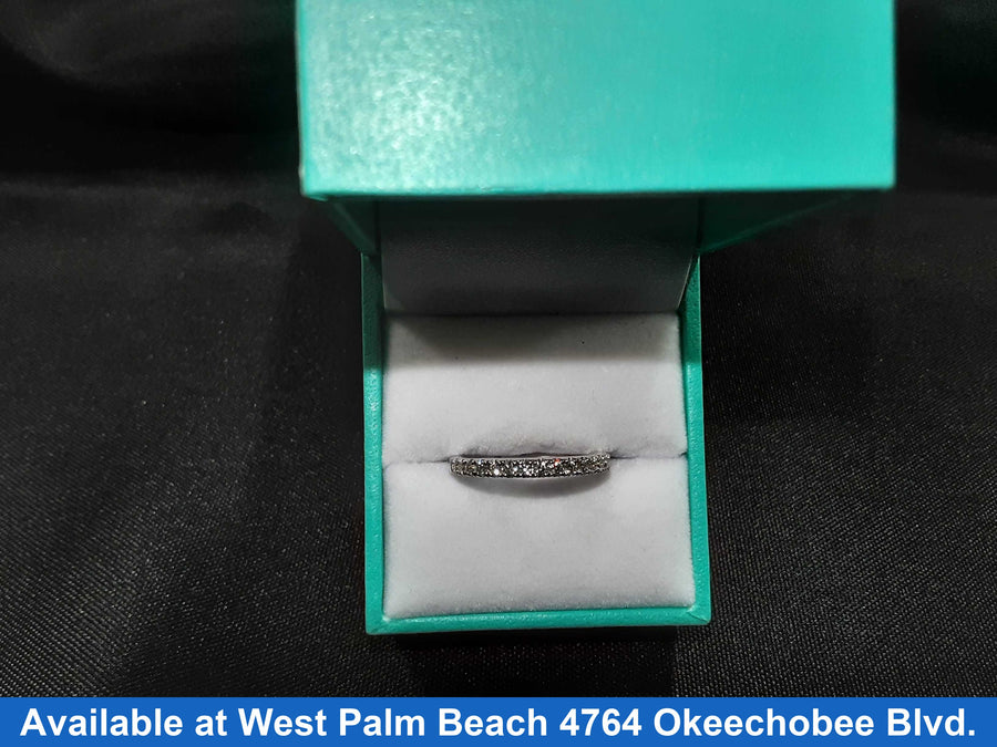 Ring - Wedding Band - White Gold 14k (.585) 3.2 grams Size 7.5