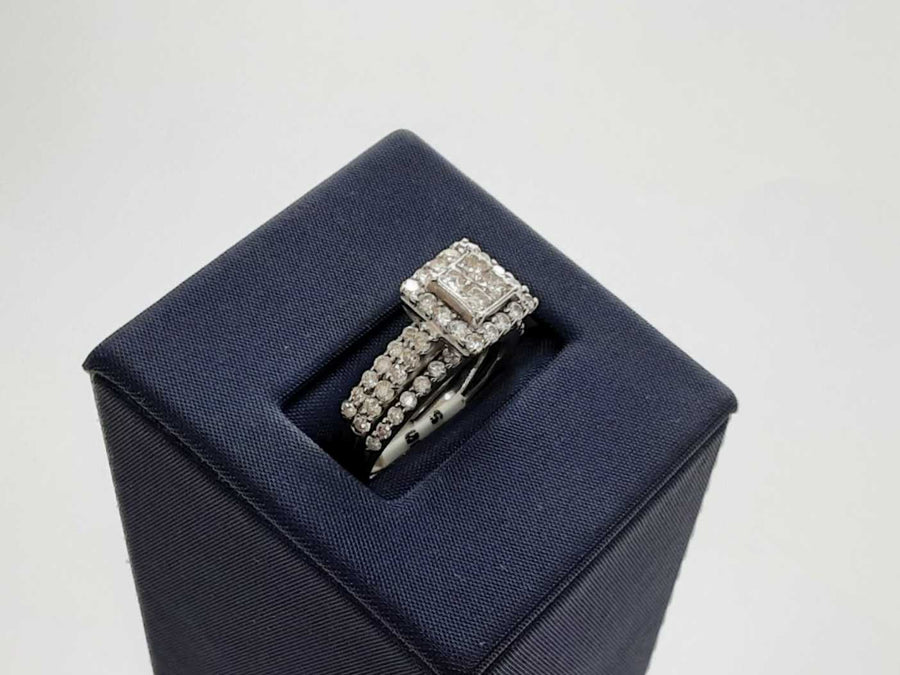 Engagement Set Diamonds White Gold 14k Size 6
