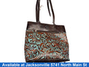 Patricia Nash Turquoise Tooled Leather Brown Purse / Handbag