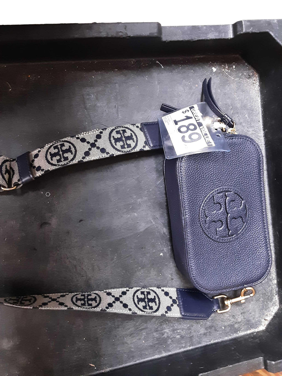 Tory Burch Mini Zip Up Handbag Blue Purse / Handbag