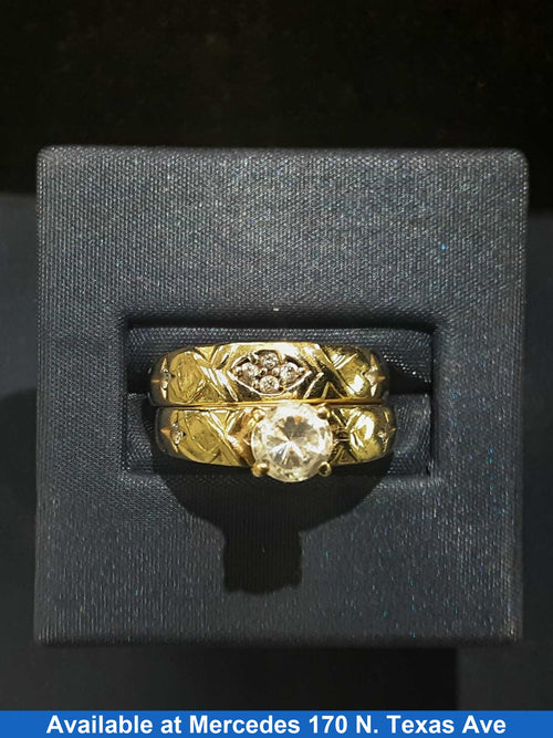 Ring - Engagement Set - Yellow Gold 10k (.417) 4.7 grams Size 8