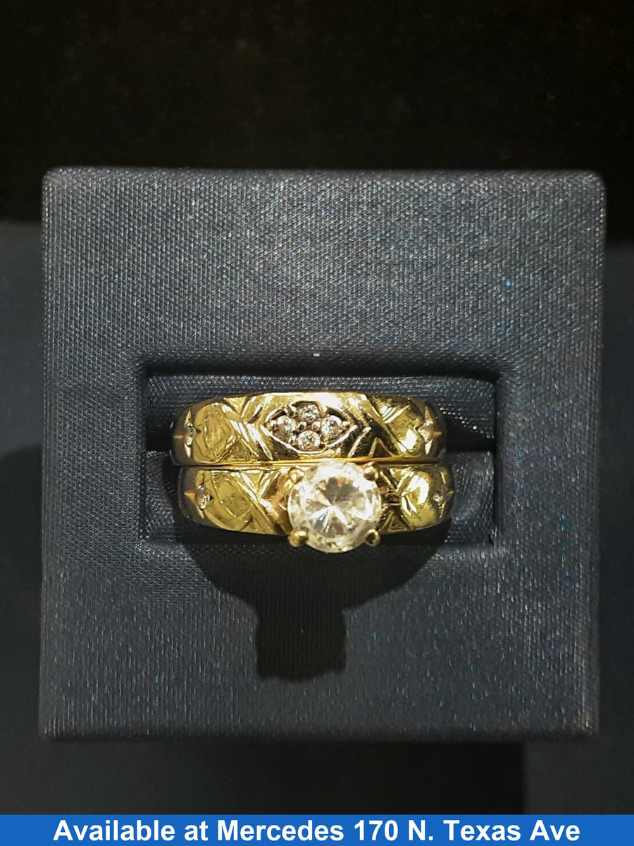 Ring - Engagement Set - Yellow Gold 10k (.417) 4.7 grams Size 8