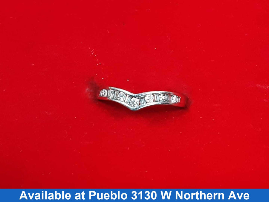 Ring - Channel Set - White Gold 14k (.585) 2.3 grams Size 6