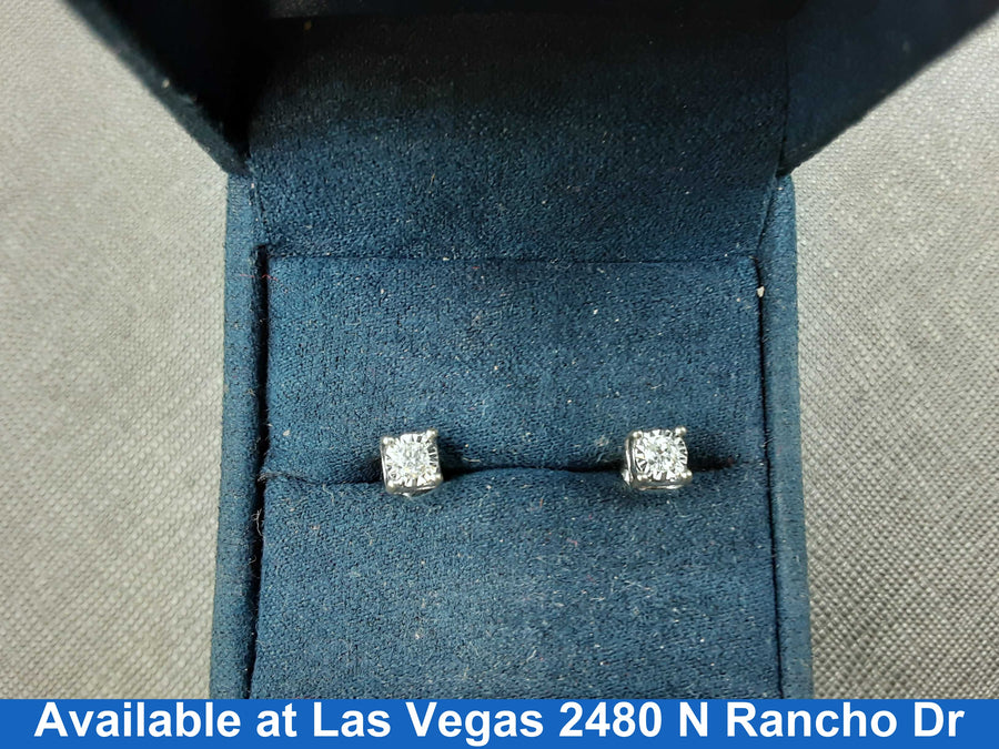 Double Stud Earring - White Gold 14k (.585) 1.4 grams