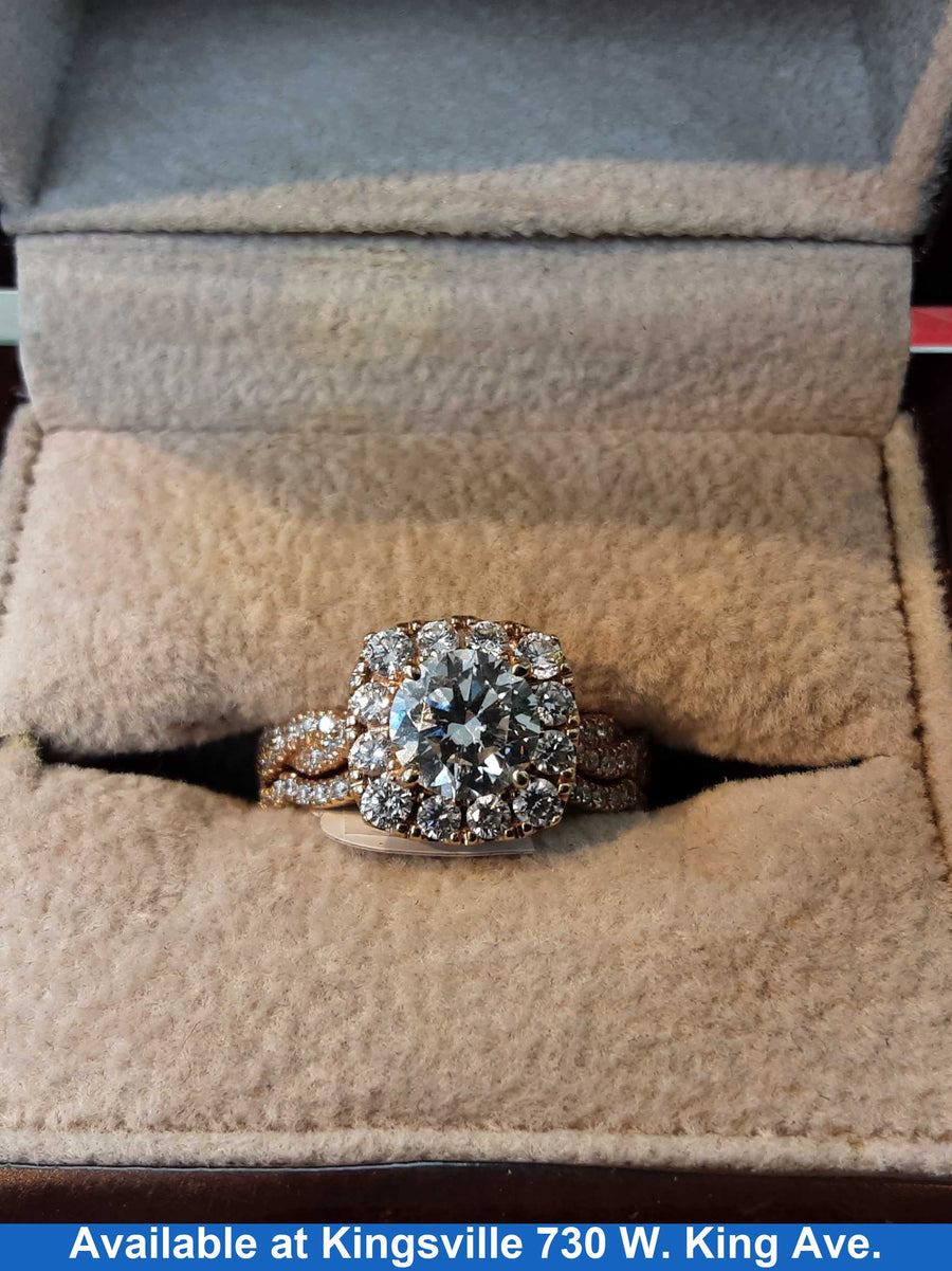 Ring - Engagement Set - Yellow Gold 14k (.585) 5.7 grams Size 6