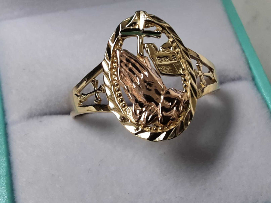 Women's Ring - Tricolor Gold 14k (.585) 2.4 grams Size 13.5