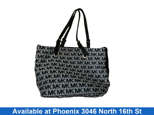 Michael Kors Jet Set Signature Logo Weekender Bag Blue Purse / Handbag
