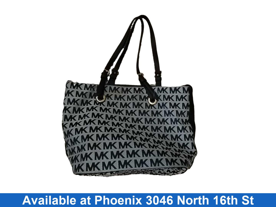 Michael Kors Jet Set Signature Logo Weekender Bag Blue Purse / Handbag