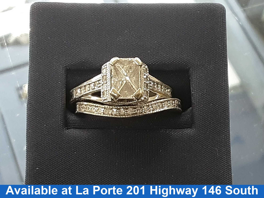 Ring - Engagement Set - White Gold 14k (.585) 9.5 grams Size 7