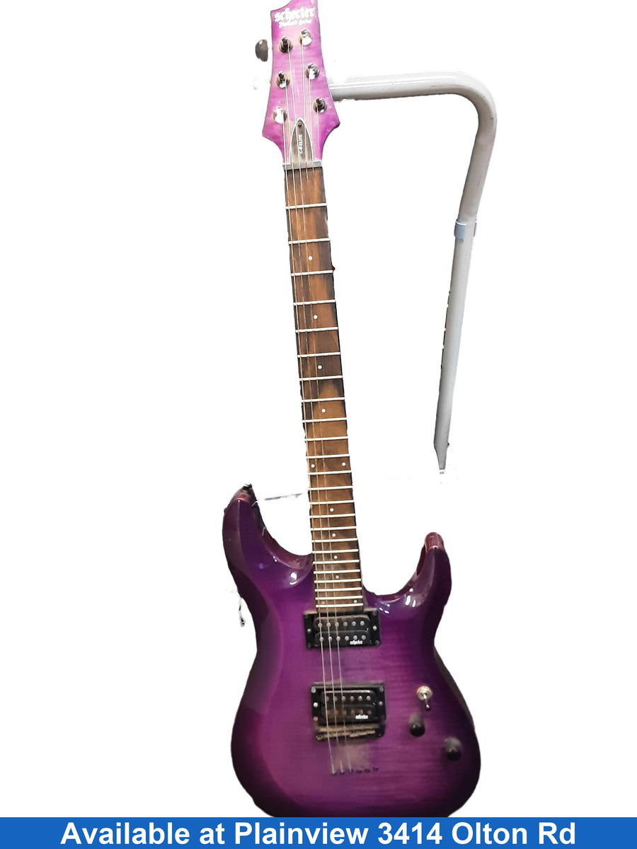 Schecter C-6 Elite Purple Electric Bass Guitar