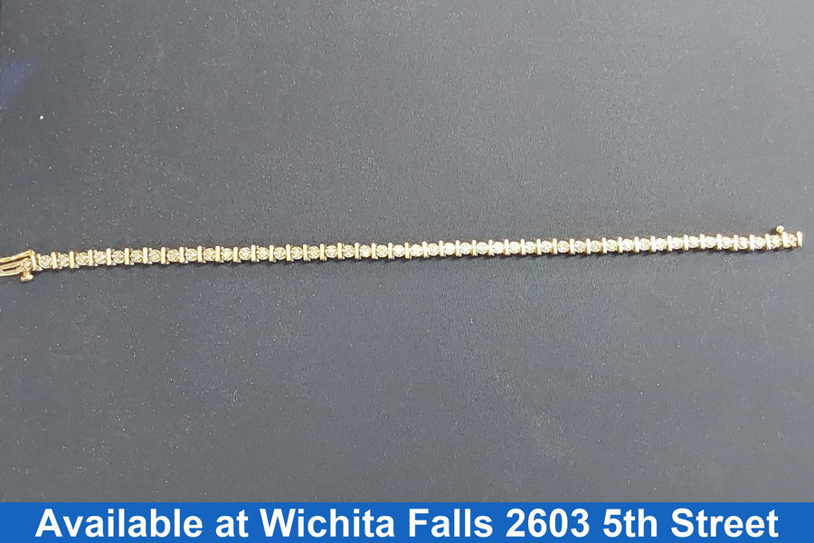 Tennis Bracelet - Yellow Gold 14k (.585) 10.1 grams 6 inch