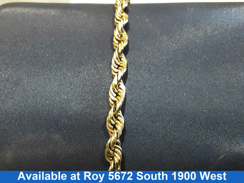 Rope Bracelet - Yellow Gold 14k (.585) 13.4 grams 8 inch