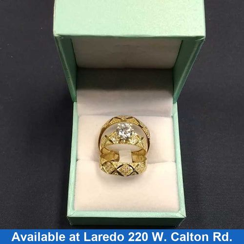 Ring - Wedding Set - Yellow Gold 10k (.417) 7 grams Size 20