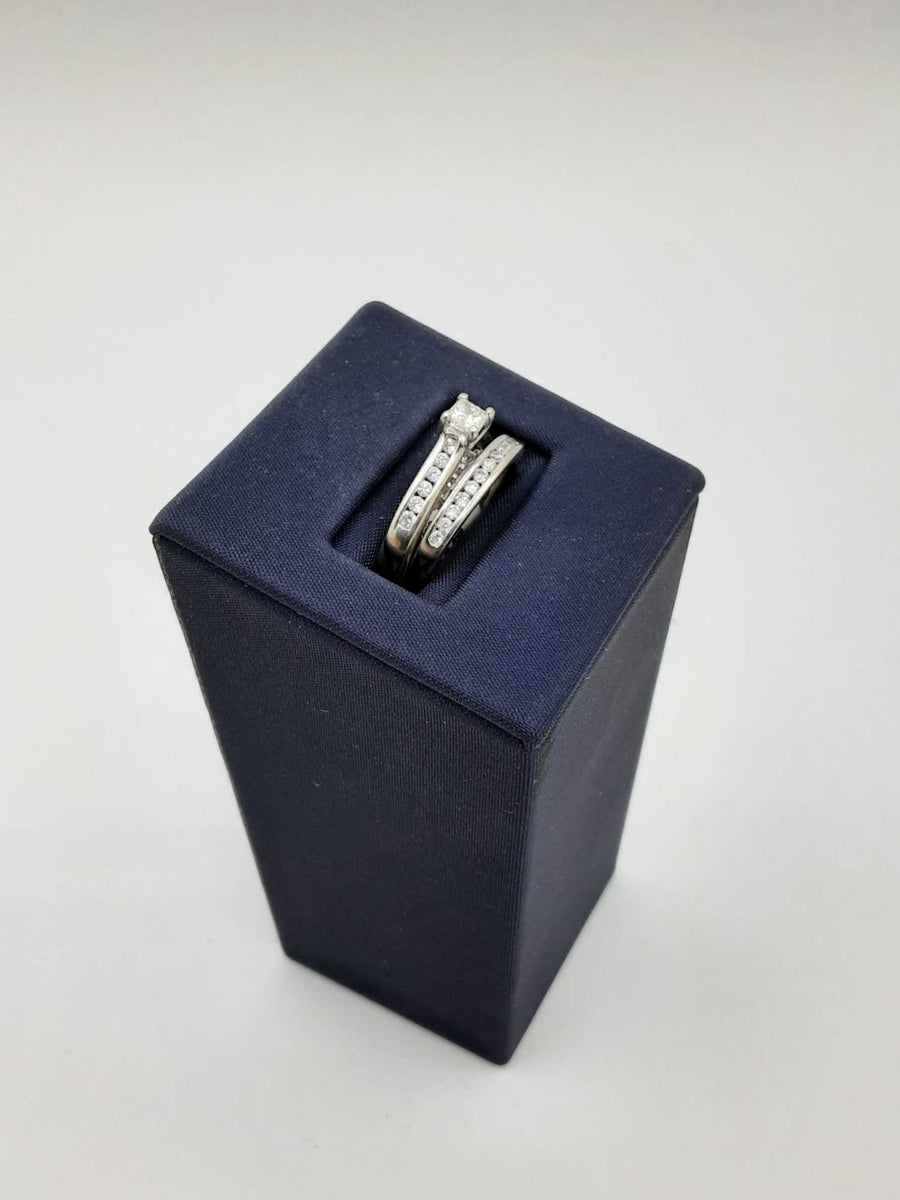 Ring - Engagement Set - White Gold 14k (.585) 6.2 grams Size 5