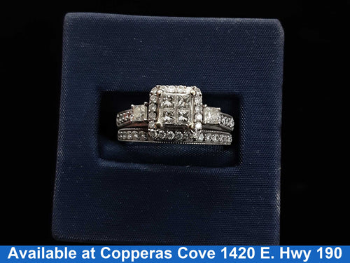 Ring - Wedding Set - White Gold 10k (.417) 6.1 grams Size 7