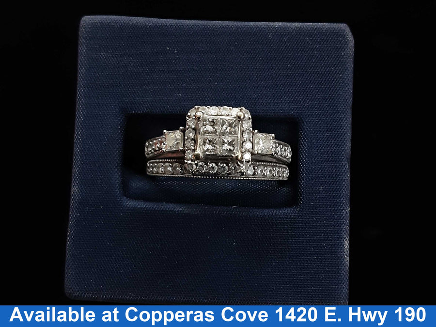 Ring - Wedding Set - White Gold 10k (.417) 6.1 grams Size 7