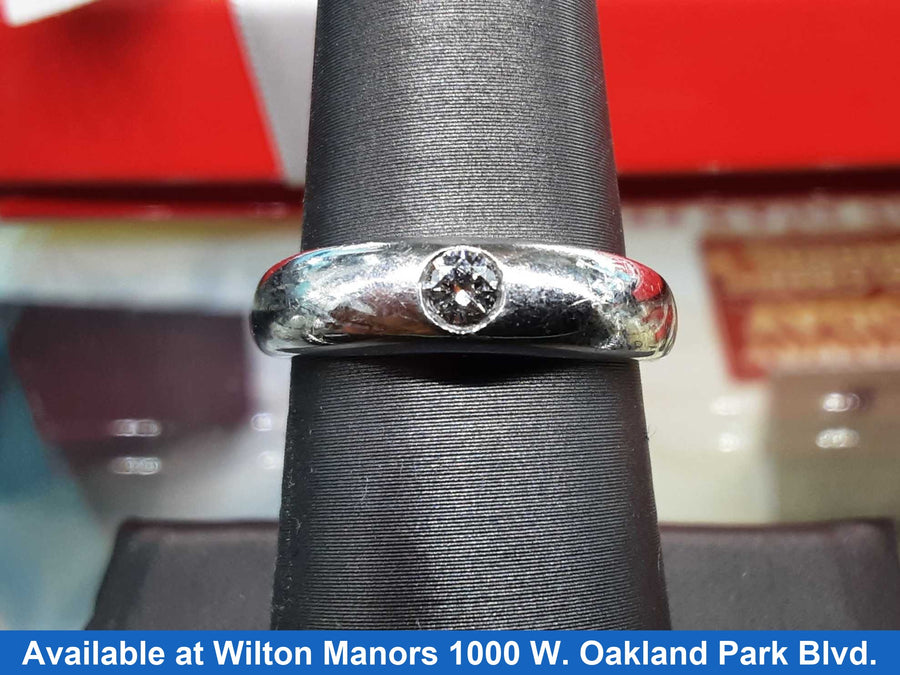 Ring - Wedding Band - White Gold 14k (.585) 6.4 grams Size 7.5