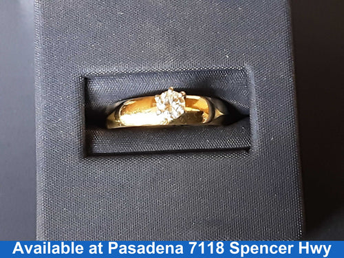 Women's Ring - Solitaire - Yellow Gold 10k (.417) 3.3 grams Size 20