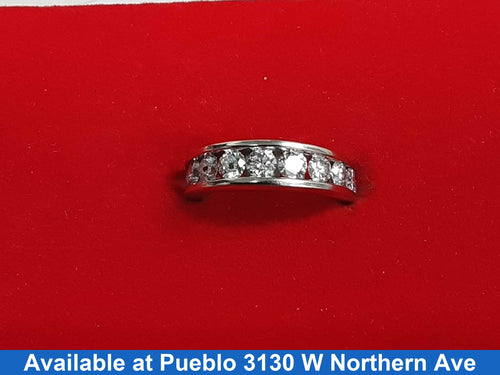 Ring - Channel Set - White Gold 14k (.585) 5.4 grams Size 7
