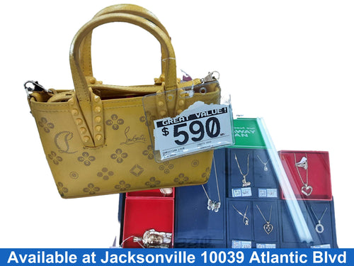 Christian Louboutin Cabato Nano Yellow Purse / Handbag