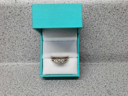 Ring - Engagement Set - Yellow Gold 14k (.585) 3.1 grams Size 6.5