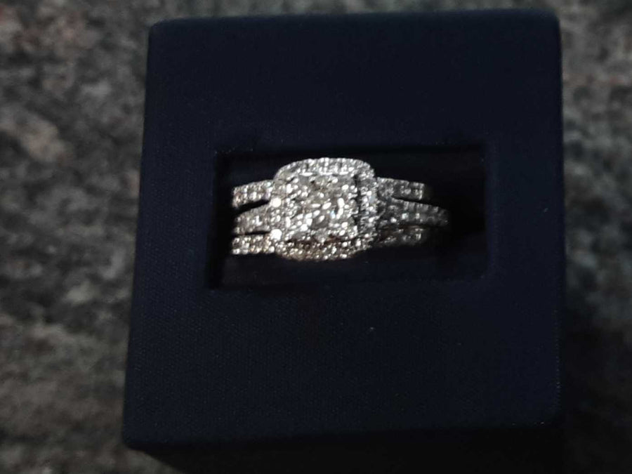 Ring - Engagement Set - White Gold 14k (.585) 6.2 grams Size 6