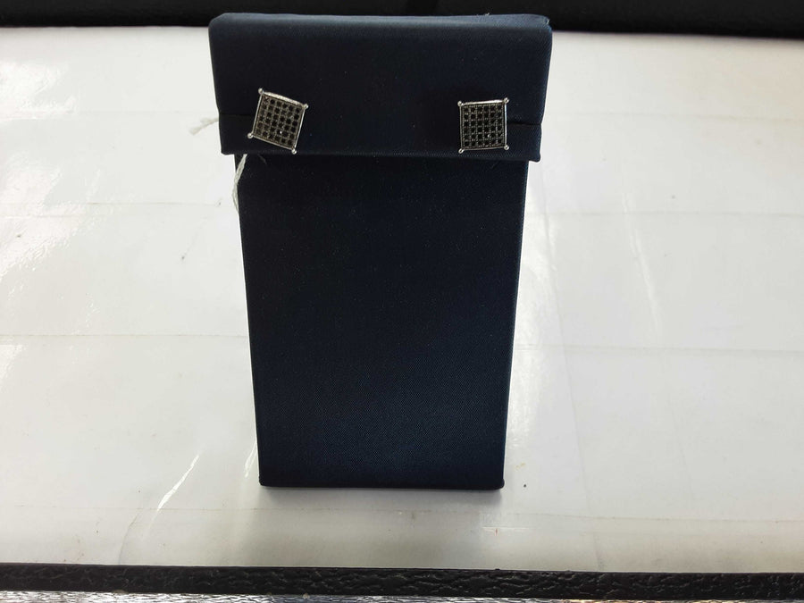 Double Stud Earring - White Gold 10k (.417) 2 grams
