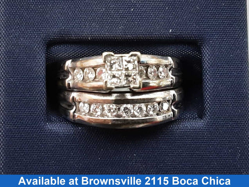 Ring - Engagement Set - White Gold 14k (.585) 8.7 grams Size 7