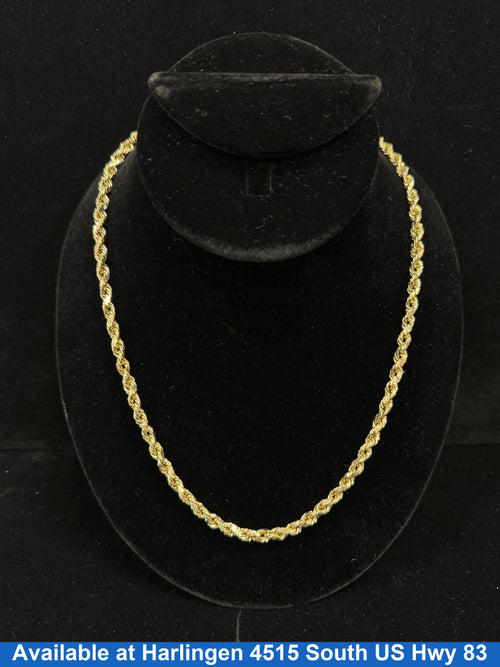 Rope Chain - Yellow Gold 10k (.417) 9 grams 22 inch
