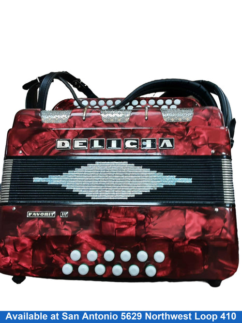 Delicia Favorit Iii Red Button Accordion
