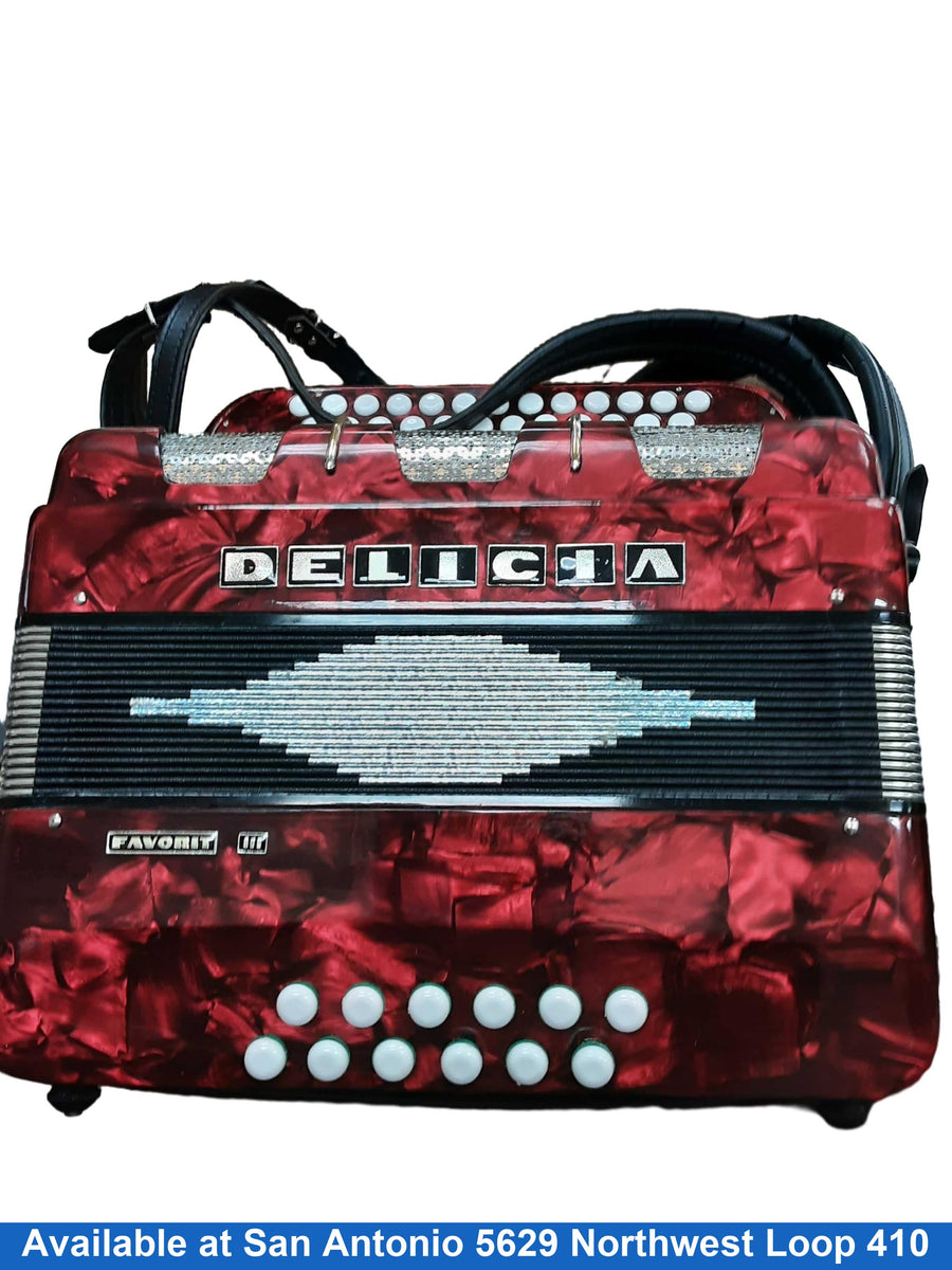 Delicia Favorit Iii Red Button Accordion