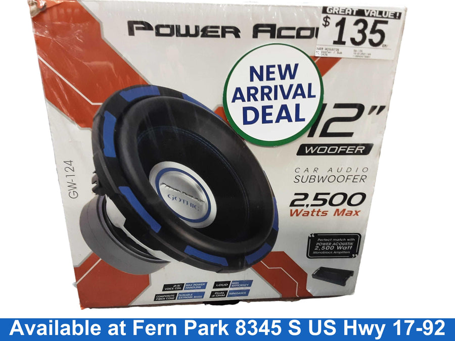 Power Acoustik Gw-124 Black Car Sub-Woofer