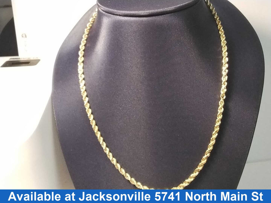 Rope Chain - Yellow Gold 10k (.417) 5.4 grams 22 inch