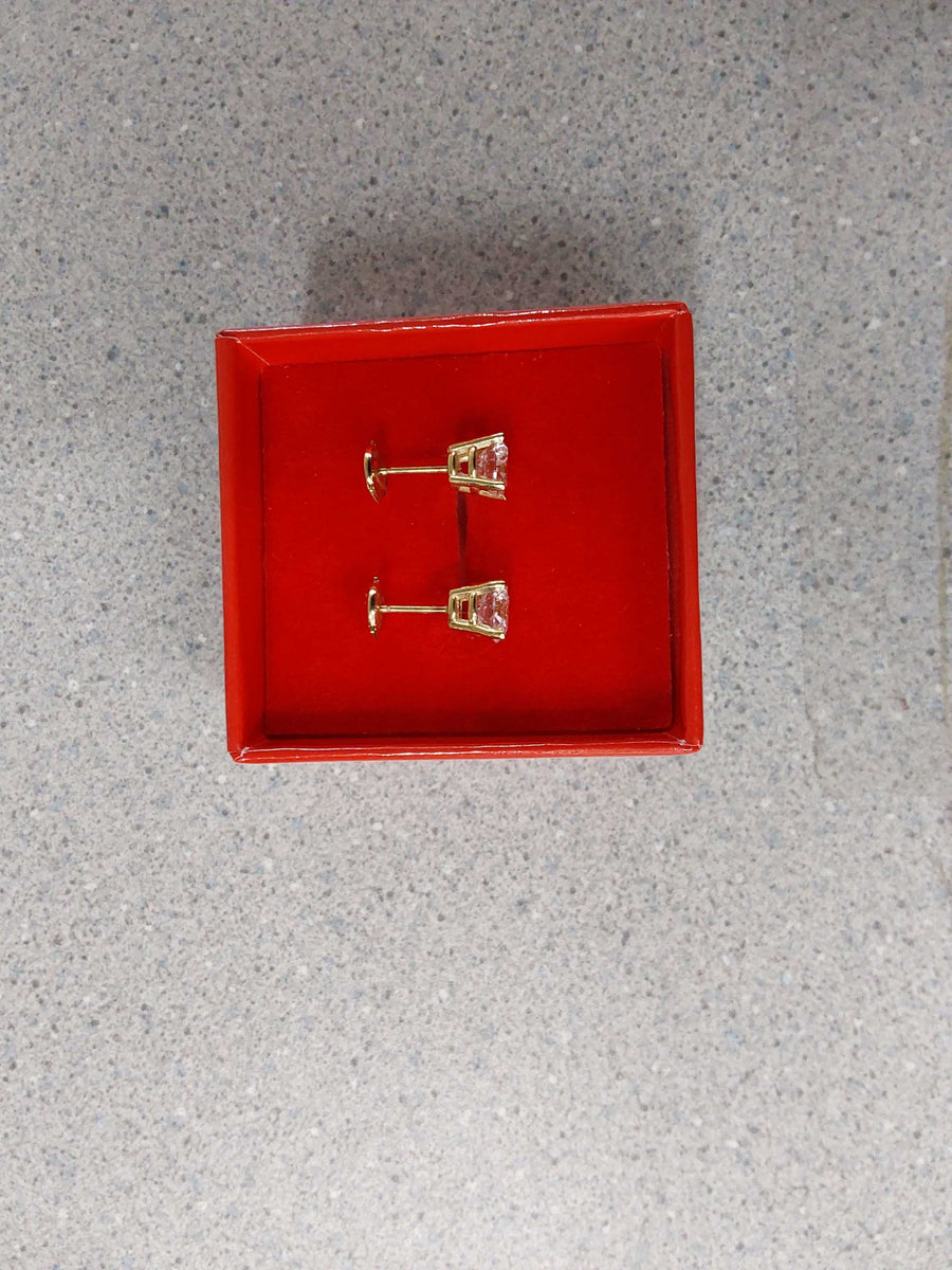 Double Stud Earring - Yellow Gold 14k (.585) 2.2 grams